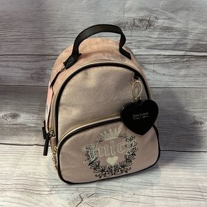 BNWT Juicy Couture Dusty Blush Velour Heritage Backpack